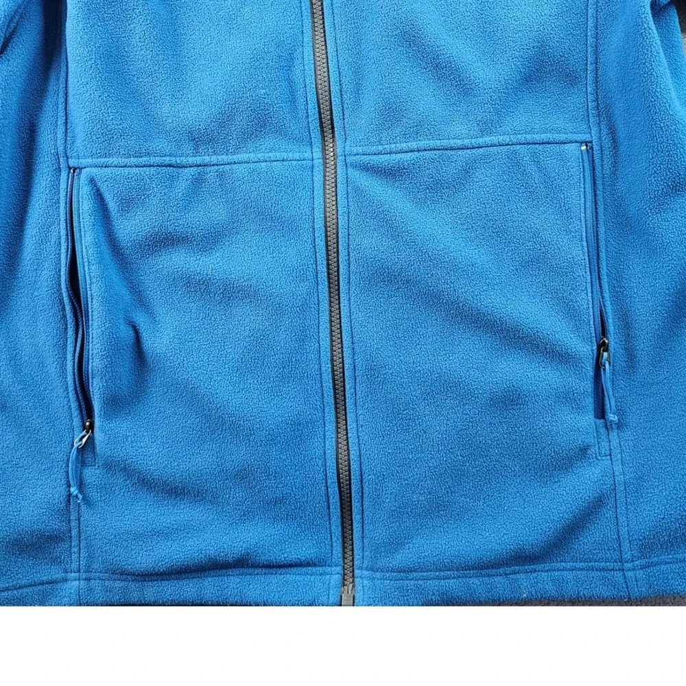 The North Face Fleece Jacket Men's Medium Blue Regular Fit Long‎ Sleeve Full Zip